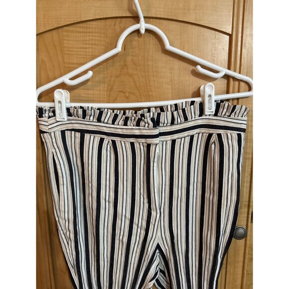 Express Striped Ankle High Rise Pants Size 8R Cotton/Polyester Womens - Picture 3 of 6
